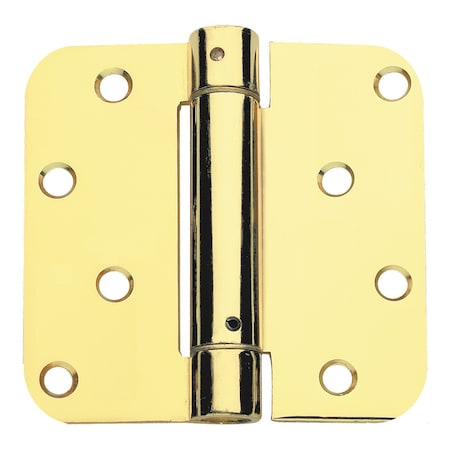 Global Door Controls 4 in. x 4 in. Bright Brass Steel Spring Hinge with 5/8 in. Radius, PK3 CPS4040-5/8-US3-3